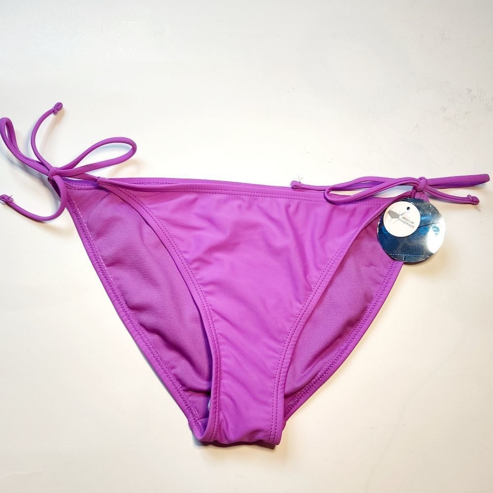NWT Decree Medium Coverage Purple String Bikini Bottoms